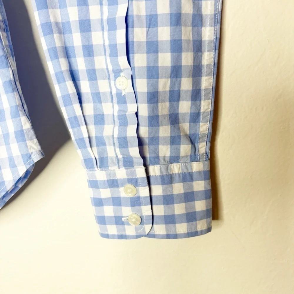 UNTUCKit Aria Light Blue & White Gingham Button-Up Women Top Career Work Size 4 - Picture 6 of 11
